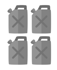 41/ jerrycans of 15L per year